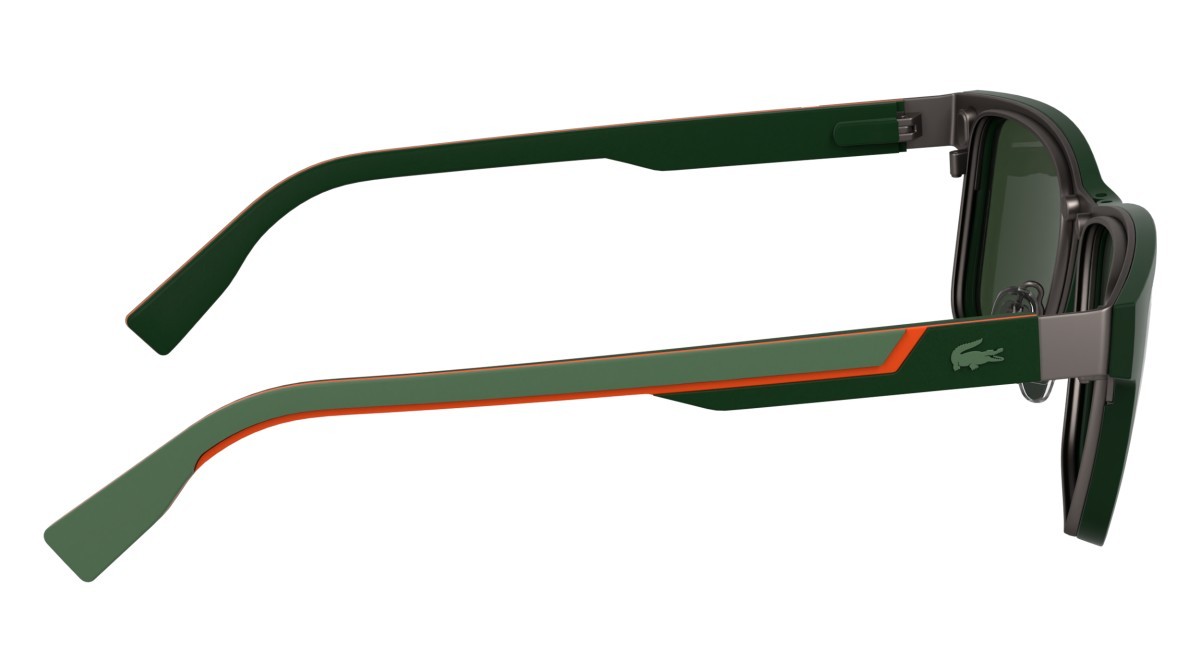 Eyeglasses Lacoste L2307MAG-SET (033) color matte gunmetal shape rectangle lenses solid green