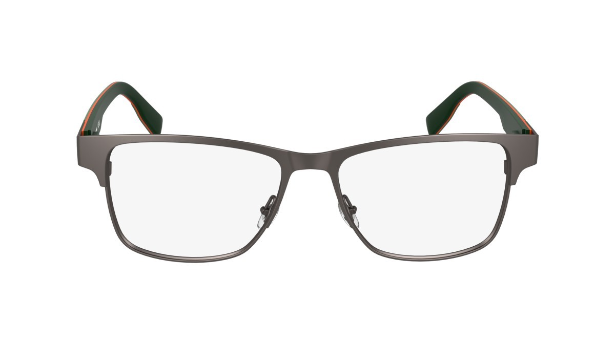 Eyeglasses Lacoste L2307MAG-SET (033) color matte gunmetal shape rectangle lenses solid green