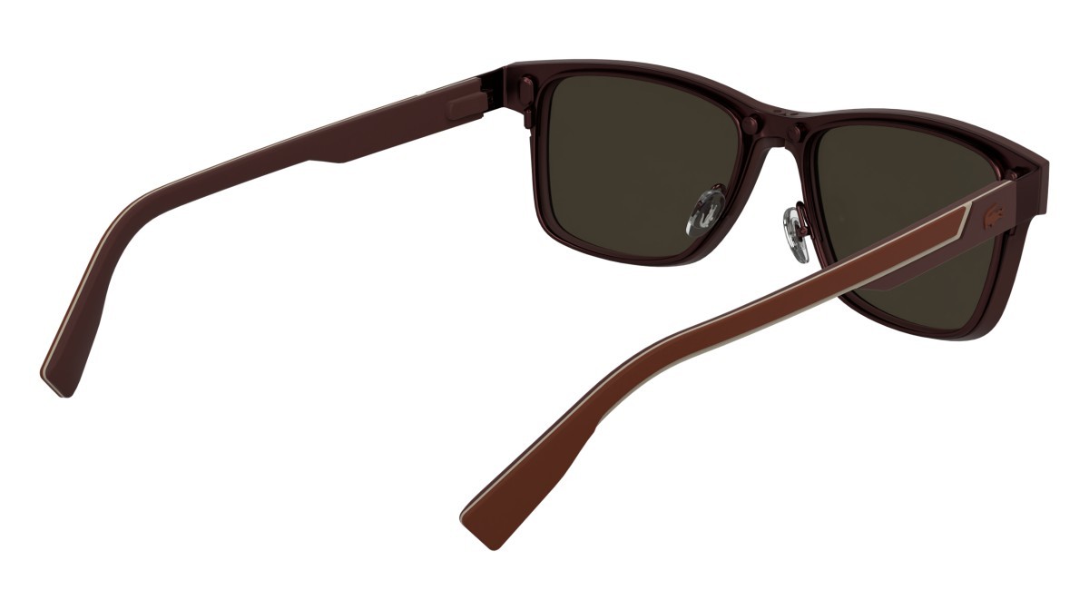Eyeglasses Lacoste L2307MAG-SET (601) color matte burgundy shape rectangle lenses solid brown