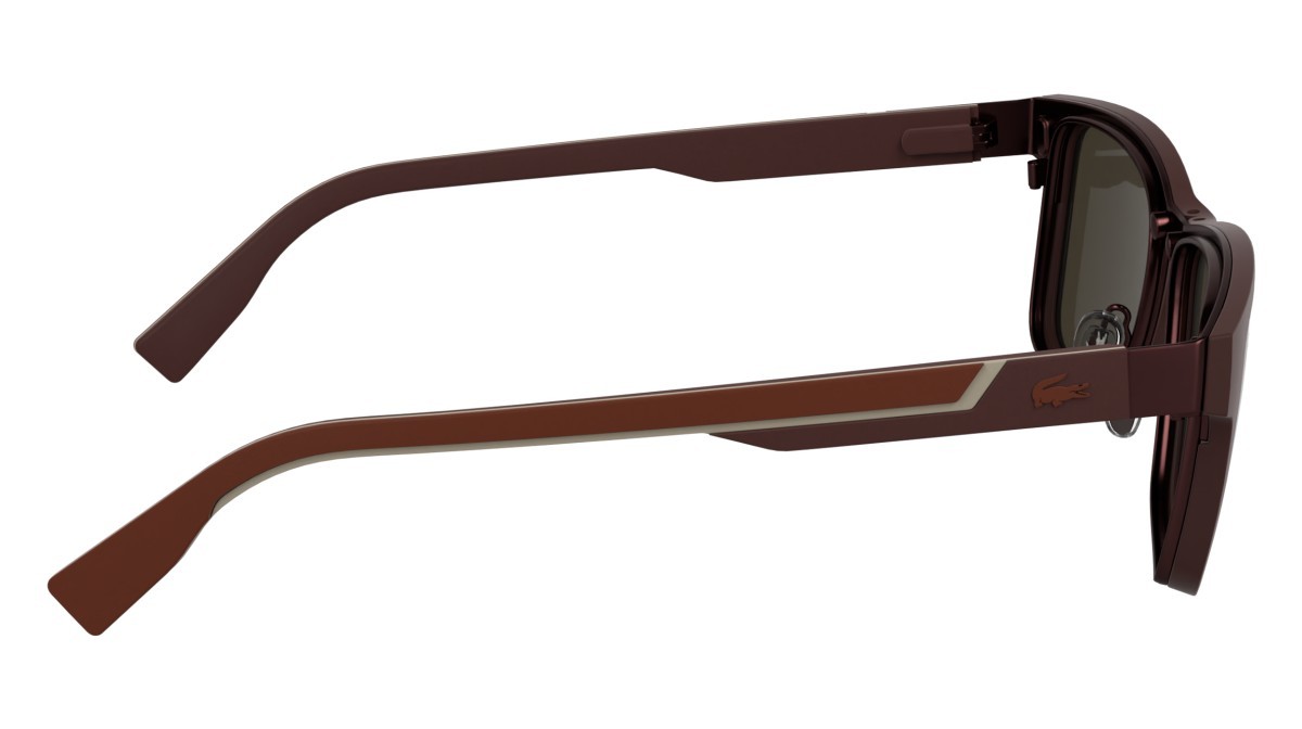 Eyeglasses Lacoste L2307MAG-SET (601) color matte burgundy shape rectangle lenses solid brown