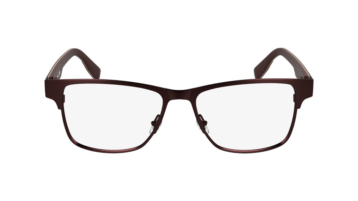 Eyeglasses Lacoste L2307MAG-SET (601) color matte burgundy shape rectangle lenses solid brown