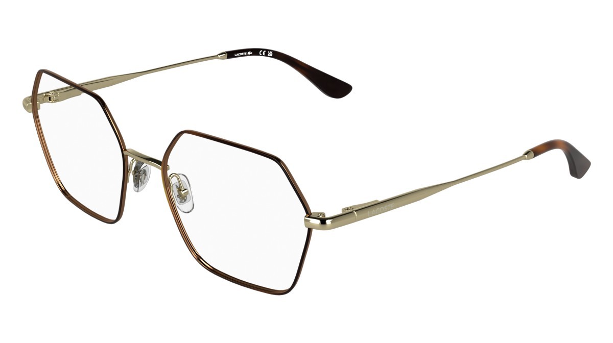 Eyeglasses Lacoste L2322 (756) color gold/havana shape rectangle 