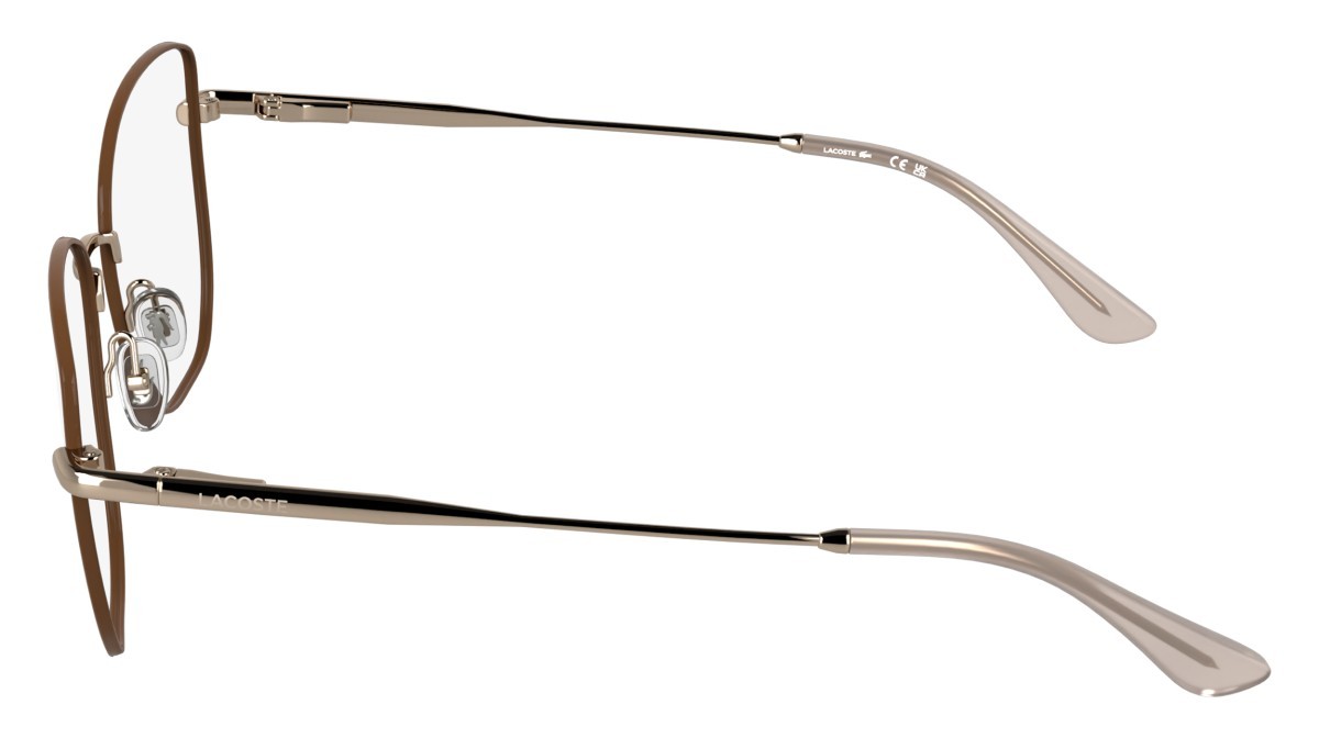 Eyeglasses Lacoste L2323 (770) color rose gold/brown shape rectangle 