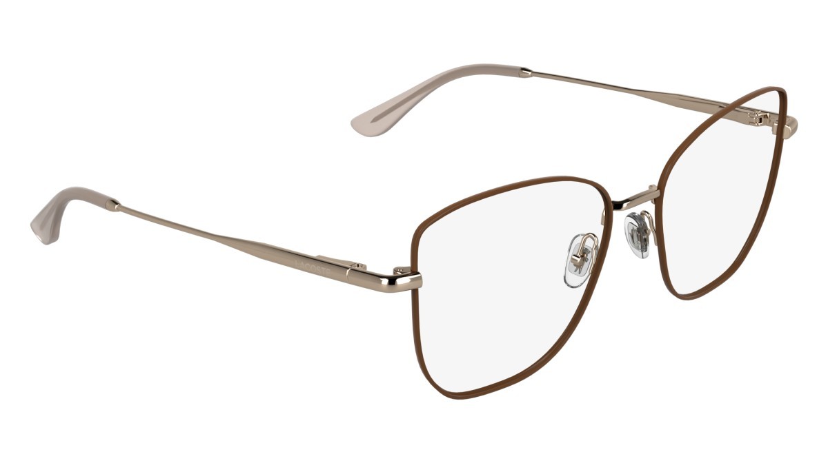 Eyeglasses Lacoste L2323 (770) color rose gold/brown shape rectangle 