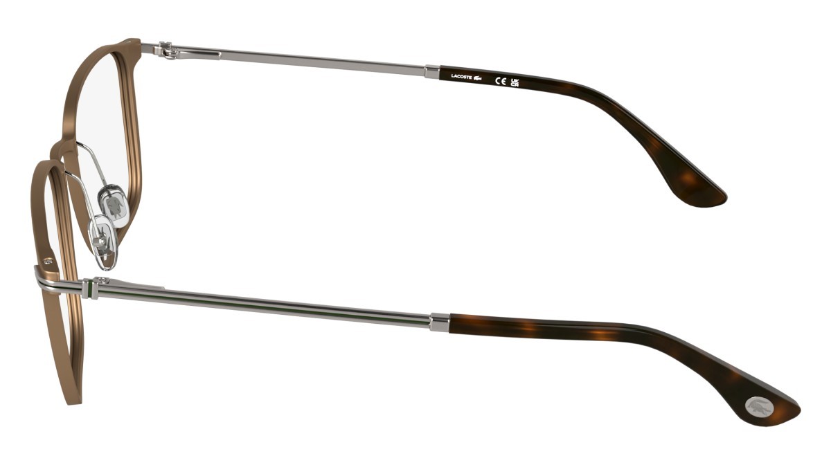 Eyeglasses Lacoste L2325 (750) color matte amber gold shape rectangle 