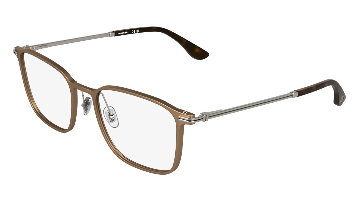 Eyeglasses Lacoste L2325 (750) color matte amber gold shape rectangle 