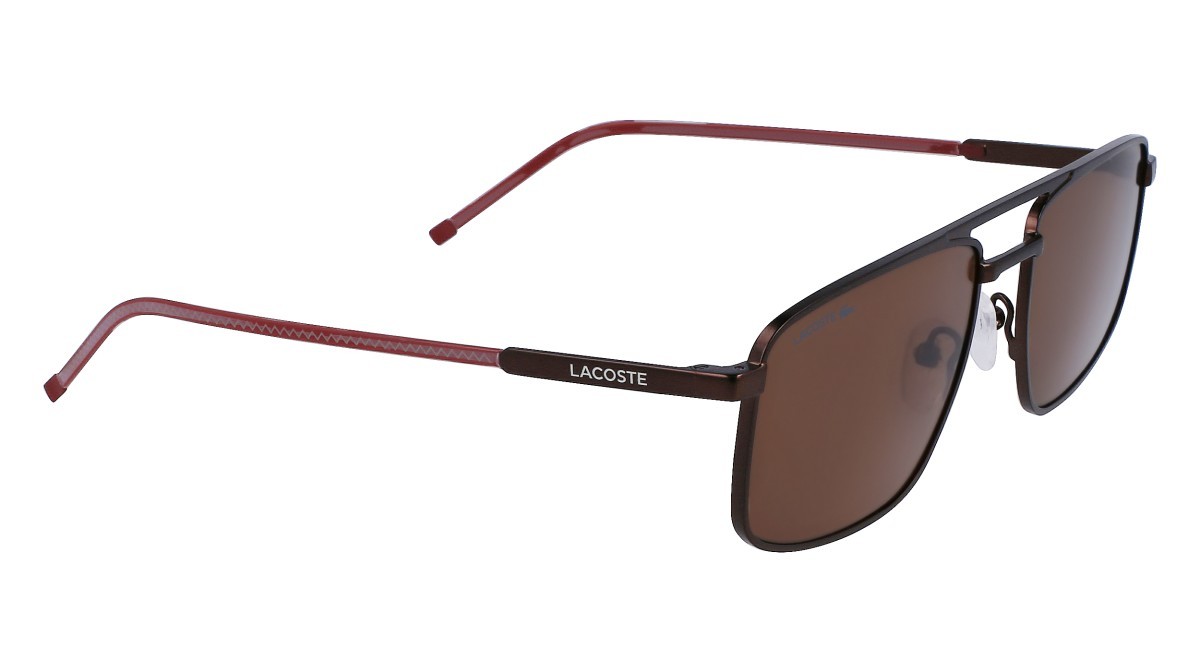 Sonnenbrillen Lacoste L255S (201) farbe matte brown form rechteckig gläser solid brown