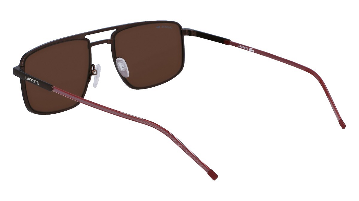Sonnenbrillen Lacoste L255S (201) farbe matte brown form rechteckig gläser solid brown