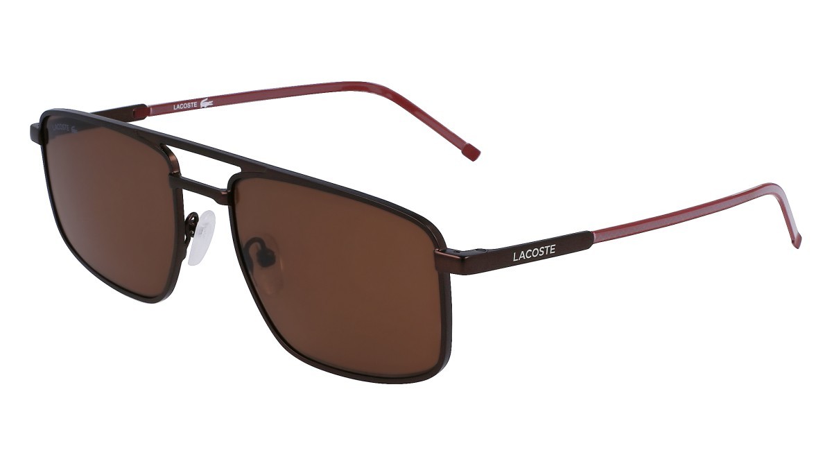 Sonnenbrillen Lacoste L255S (201) farbe matte brown form rechteckig gläser solid brown