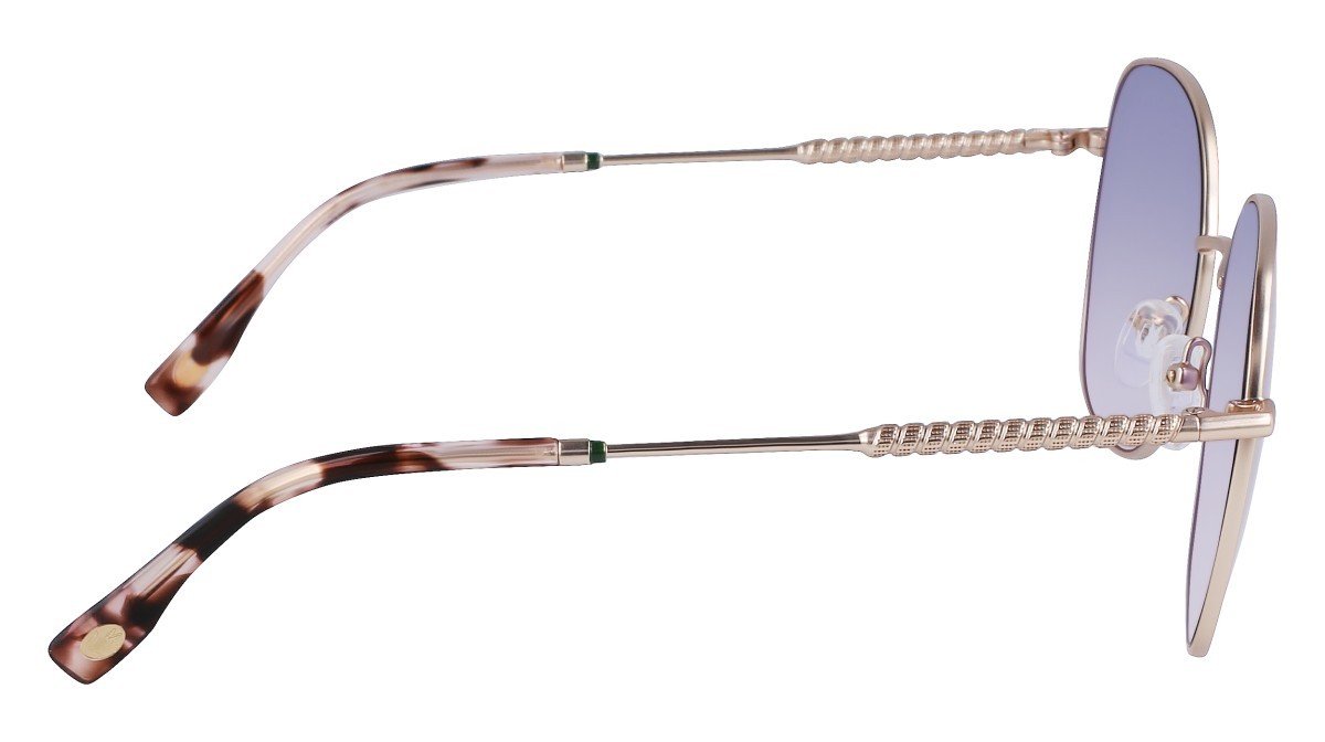 Sonnenbrillen Lacoste L257S (714) farbe matte rose gold form oval gläser gradient blue rose