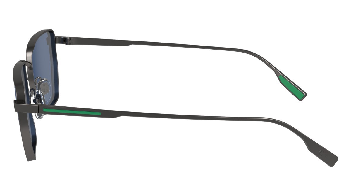 Sonnenbrillen Lacoste L260S (033) farbe matte dark gunmetal form rechteckig gläser solid blue