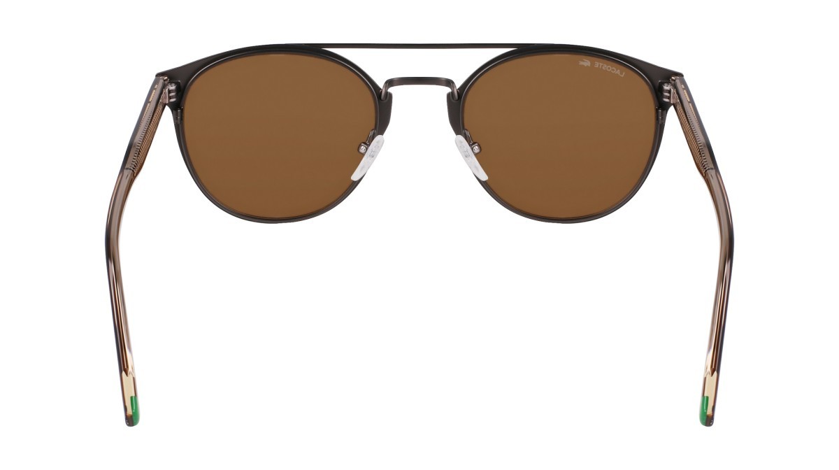 Sunglasses Lacoste L263S (033) color matte dark gunmetal shape oval lenses solid brown