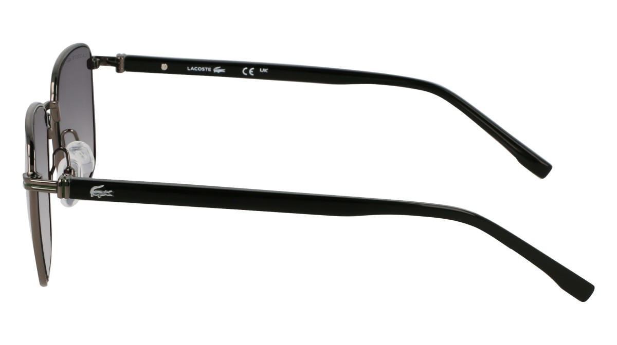 Sunglasses Lacoste L265S (033) color gunmetal shape rectangle lenses gradient grey