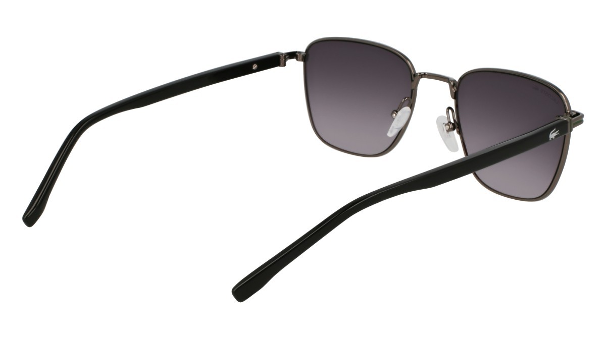 Sunglasses Lacoste L265S (033) color gunmetal shape rectangle lenses gradient grey