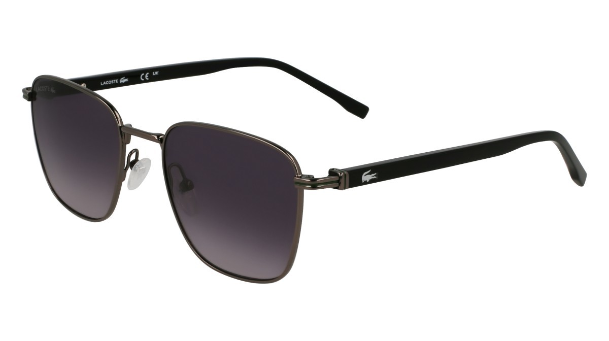 Sunglasses Lacoste L265S (033) color gunmetal shape rectangle lenses gradient grey