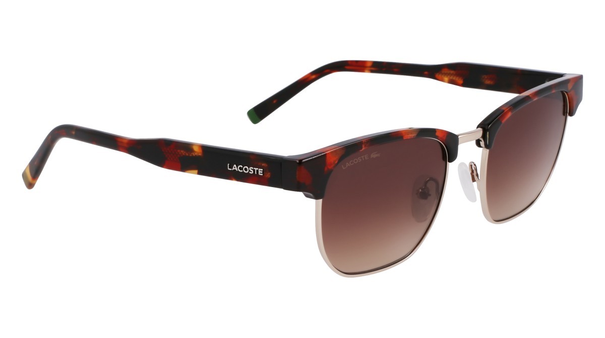 Sonnenbrillen Lacoste L266S (214) farbe havana/gold form rechteckig gläser gradient brown