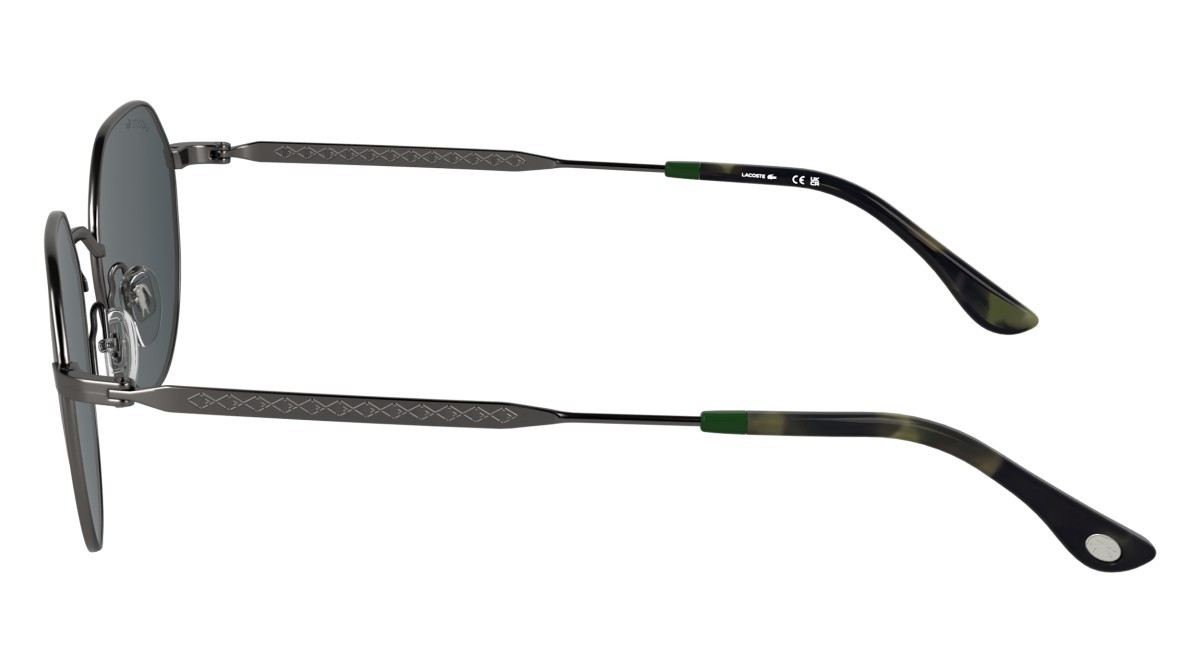 Sunglasses Lacoste L268S (035) color gunmetal shape rectangular lenses solid grey