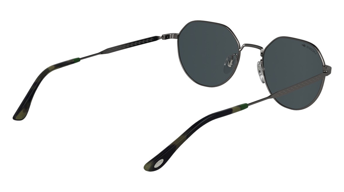 Sunglasses Lacoste L268S (035) color gunmetal shape rectangular lenses solid grey