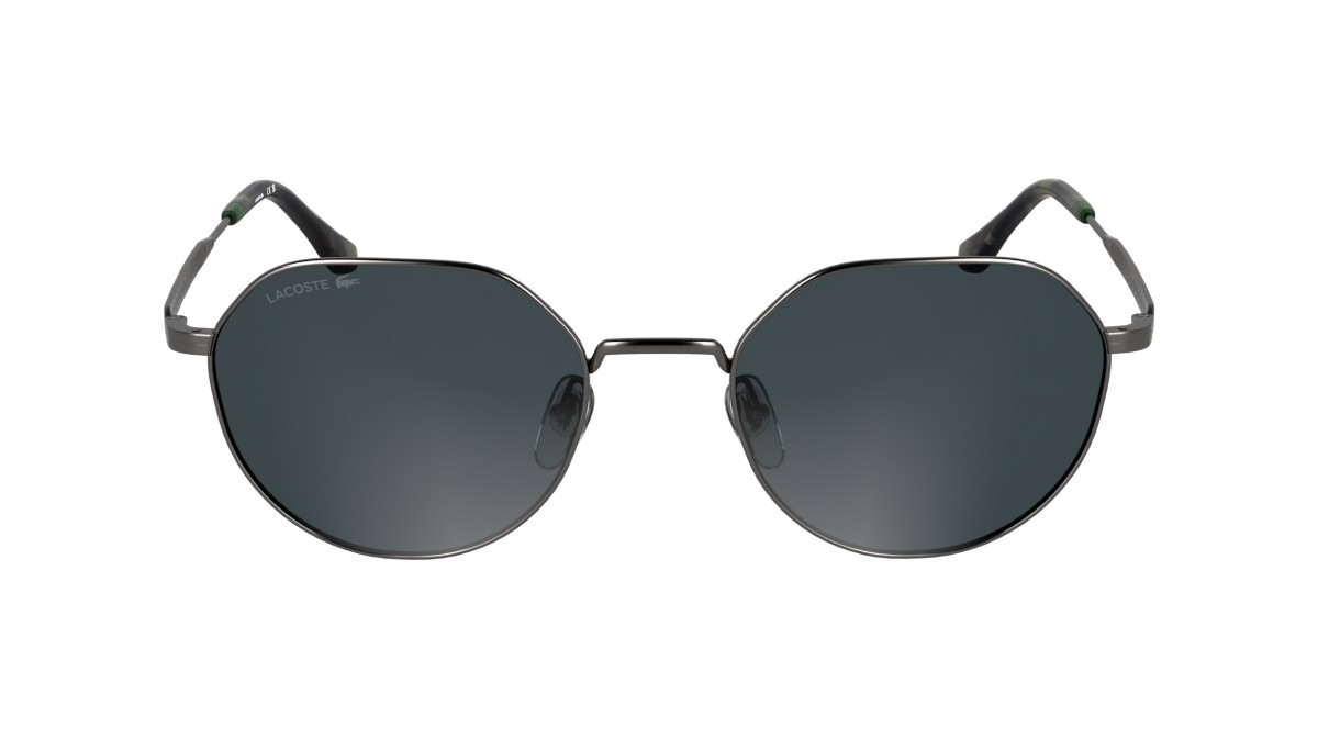 Sunglasses Lacoste L268S (035) color gunmetal shape rectangular lenses solid grey