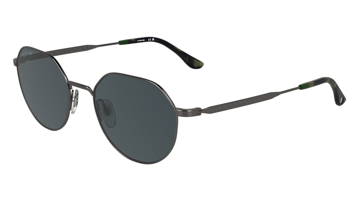 Sunglasses Lacoste L268S (035) color gunmetal shape rectangular lenses solid grey