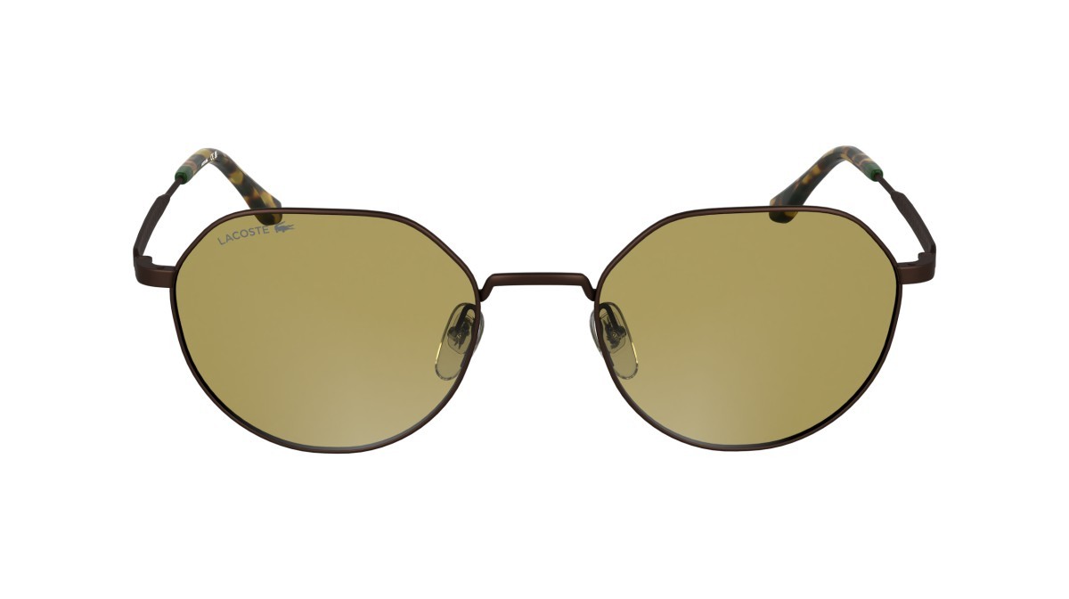 Sunglasses Lacoste L268S (210) color brown shape rectangle lenses solid light brown