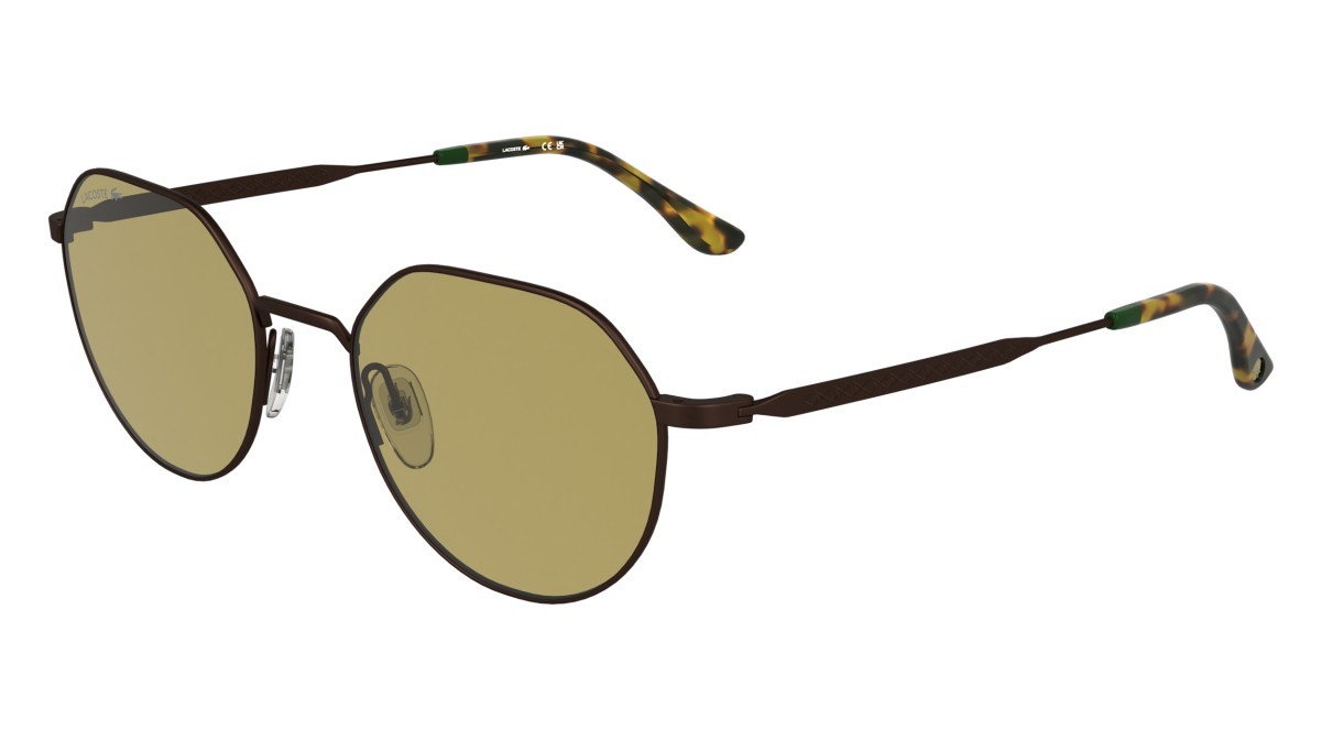 Sunglasses Lacoste L268S (210) color brown shape rectangle lenses solid light brown