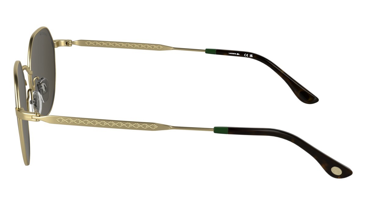 Occhiali da sole Lacoste L268S (710) colore gold forma rettangolare lenti solid brown