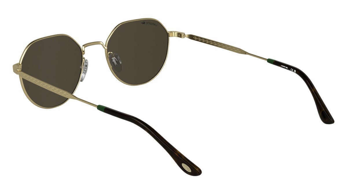 Occhiali da sole Lacoste L268S (710) colore gold forma rettangolare lenti solid brown