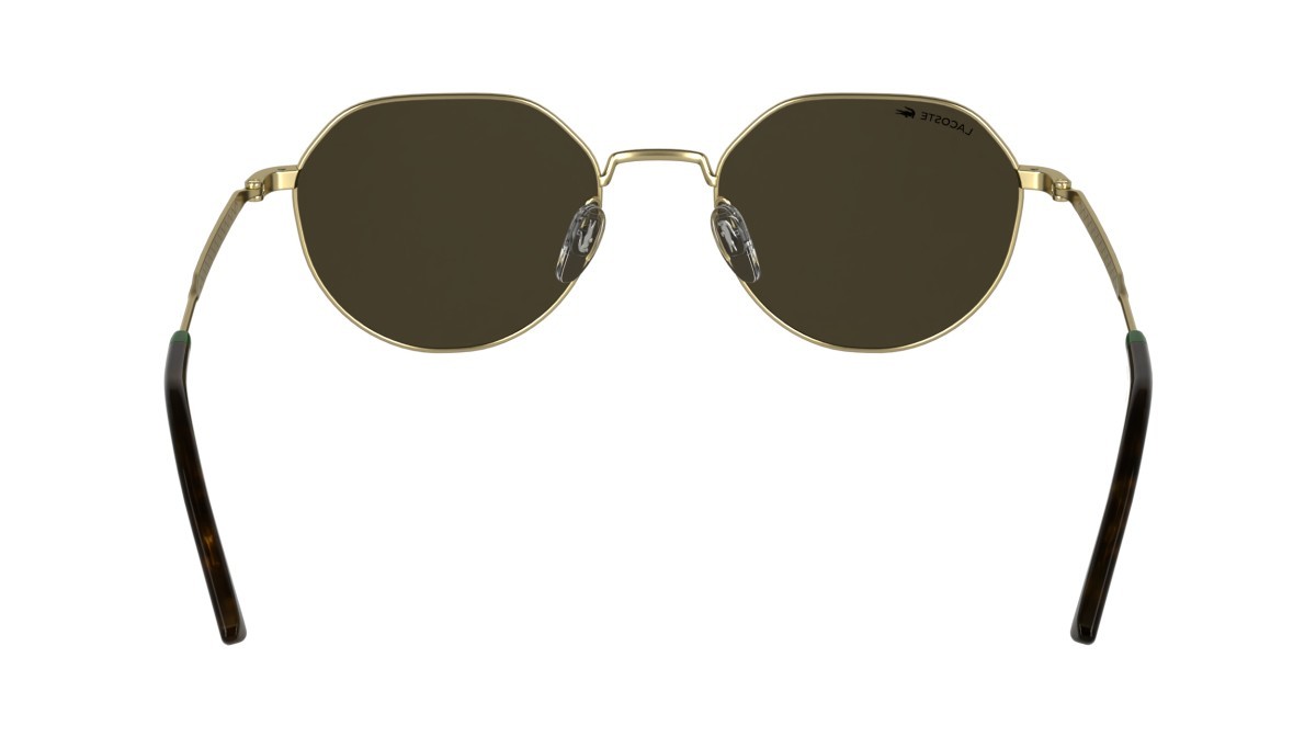 Occhiali da sole Lacoste L268S (710) colore gold forma rettangolare lenti solid brown