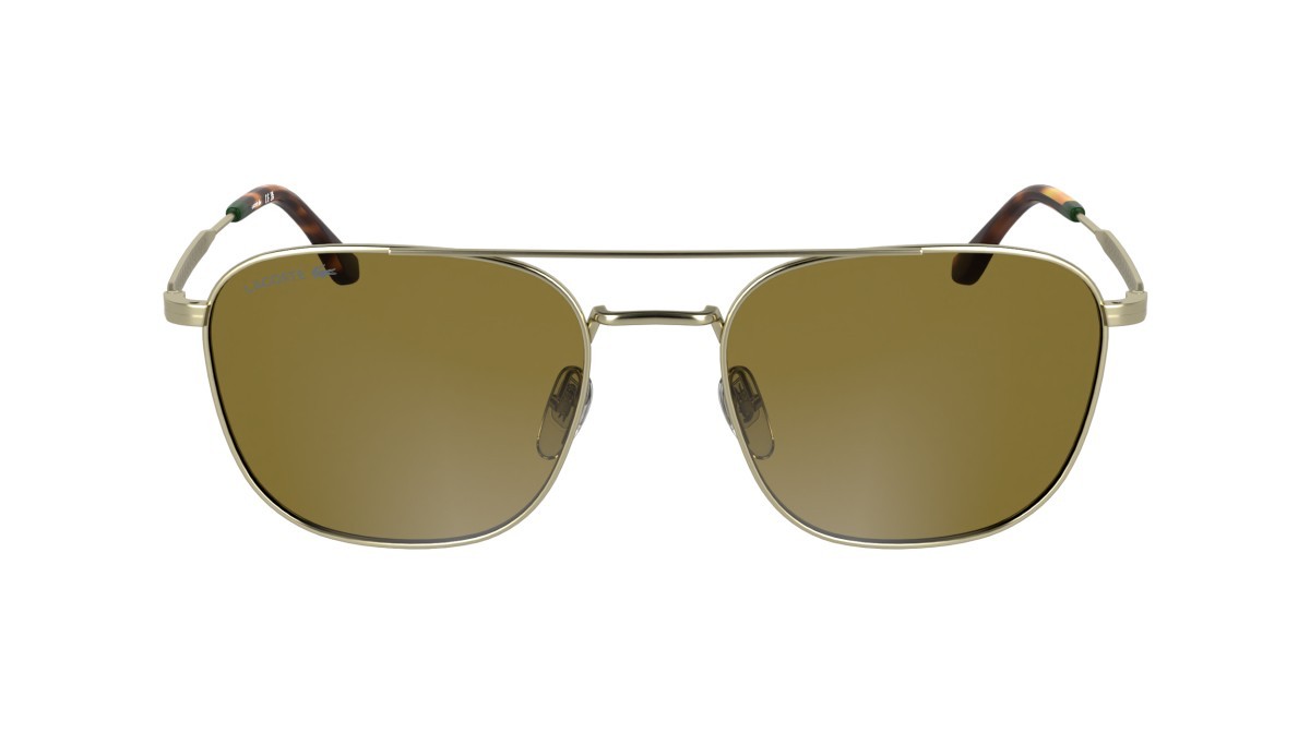 Sonnenbrillen Lacoste L269S (710) farbe gold form rechteckig gläser solid brown