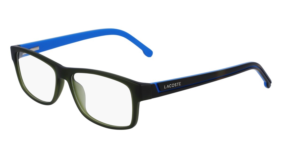 Eyeglasses Lacoste L2707 ON (275) color khaki / havana/blue shape rectangle 