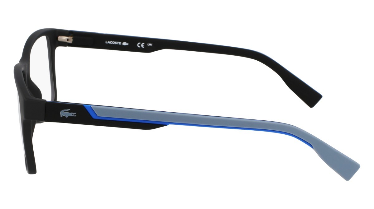 Eyeglasses Lacoste L2707MAG-SET N (002) color matte black shape rectangle lenses solid grey silver