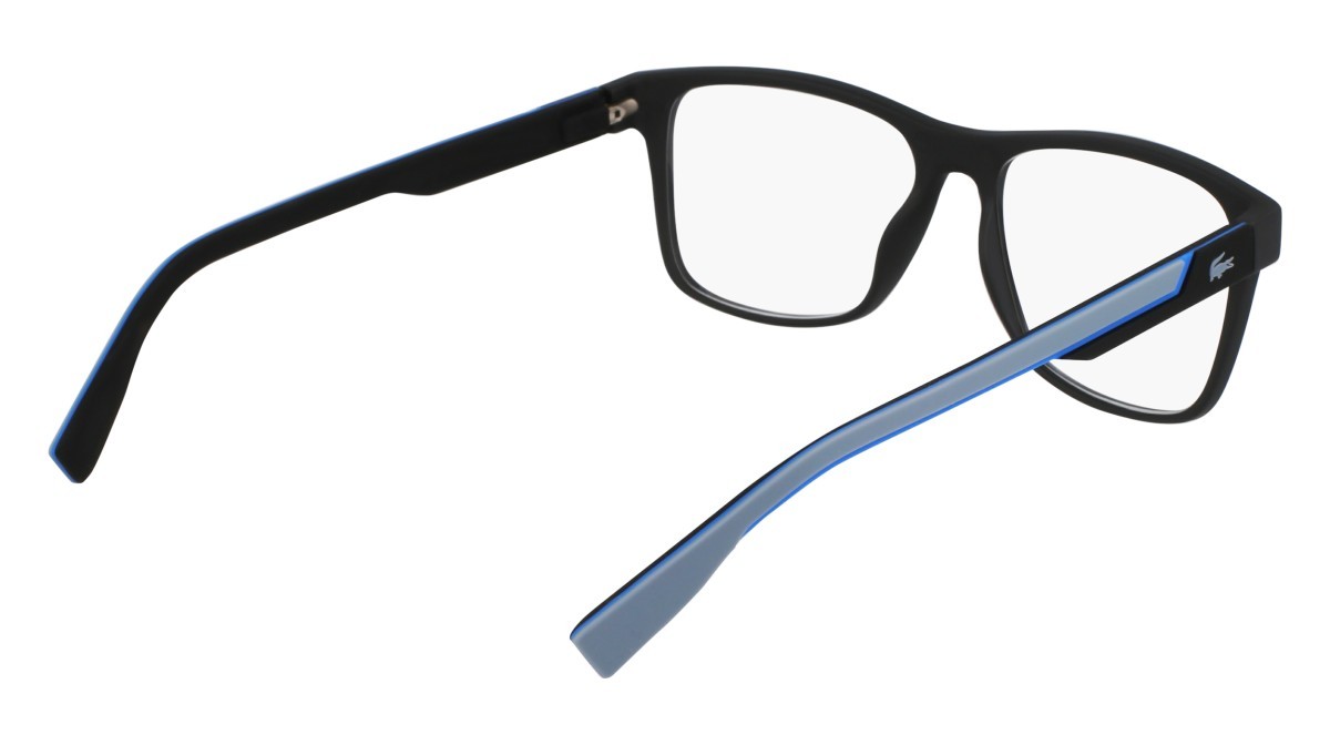 Eyeglasses Lacoste L2707MAG-SET N (002) color matte black shape rectangle lenses solid grey silver