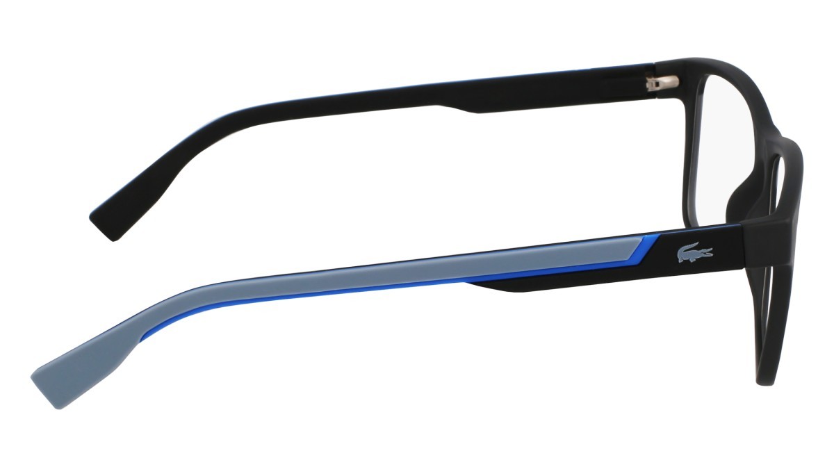 Eyeglasses Lacoste L2707MAG-SET N (002) color matte black shape rectangle lenses solid grey silver