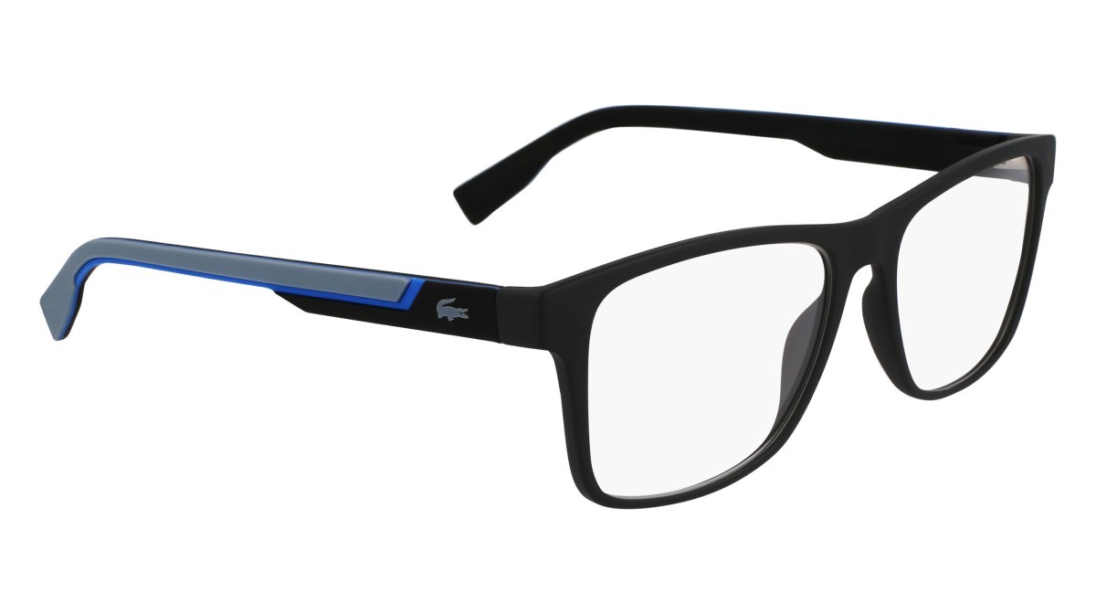 Eyeglasses Lacoste L2707MAG-SET N (002) color matte black shape rectangle lenses solid grey silver