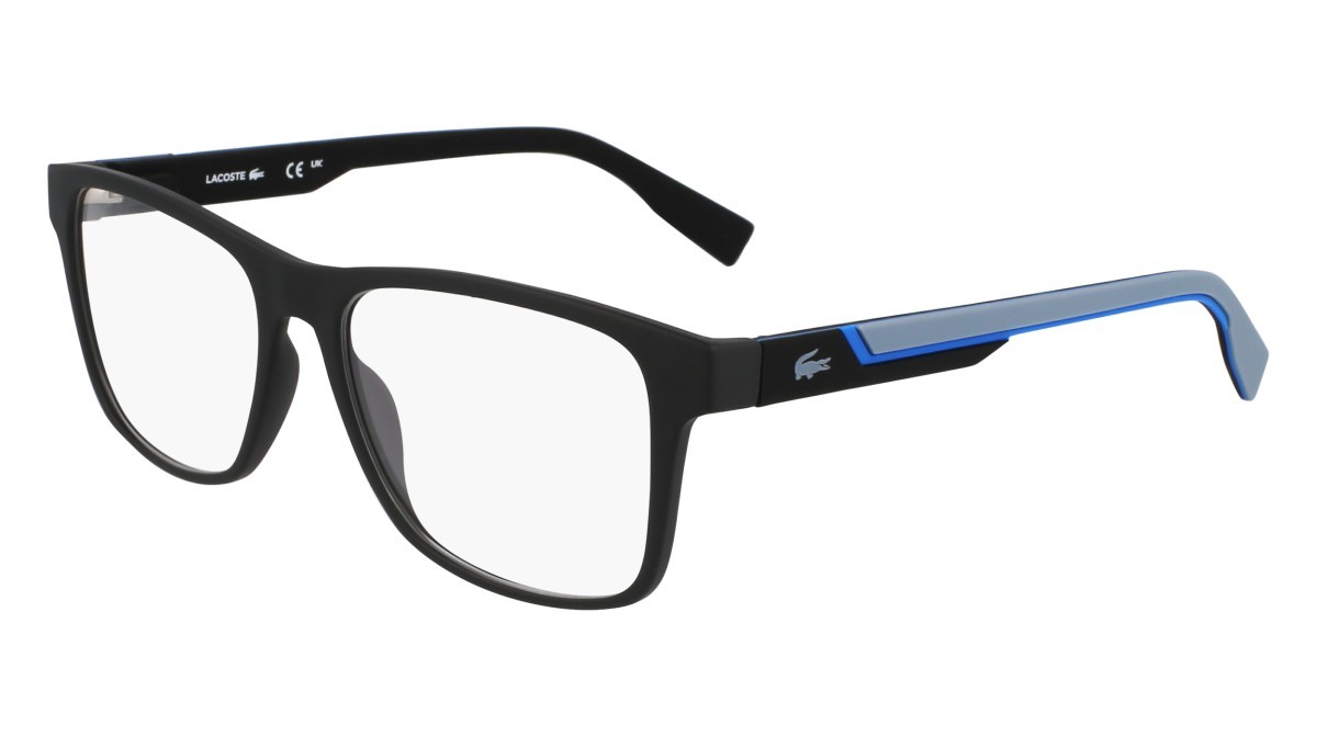 Eyeglasses Lacoste L2707MAG-SET N (002) color matte black shape rectangle lenses solid grey silver