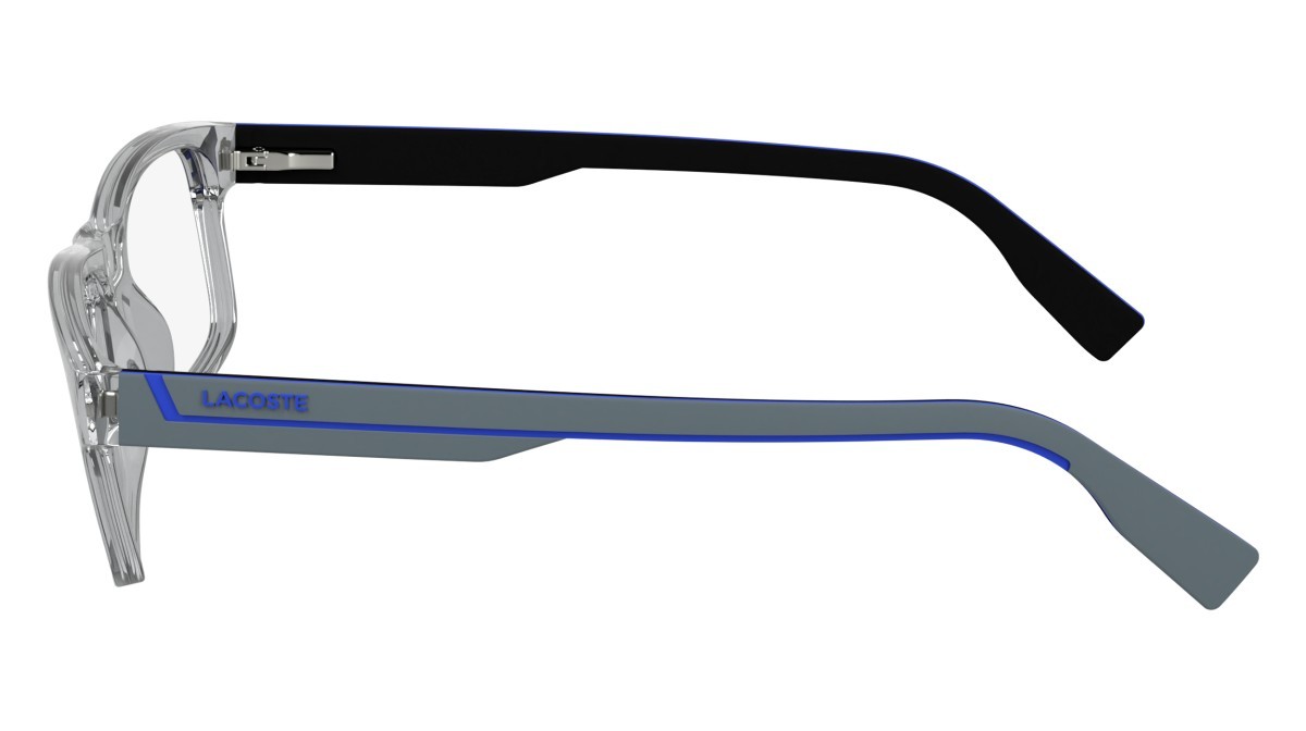 Occhiali da vista Lacoste L2707N (038) colore crystal light grey forma rettangolare lenti color add 1