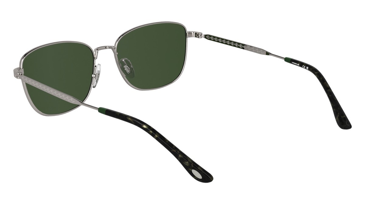 Sunglasses Lacoste L270S (033) color gunmetal shape rectangle lenses solid green