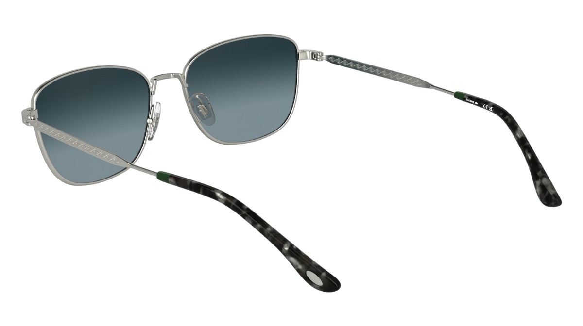 Sunglasses Lacoste L270S (045) color silver shape rectangle lenses gradient blue