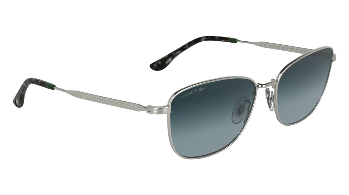 Sunglasses Lacoste L270S (045) color silver shape rectangle lenses gradient blue