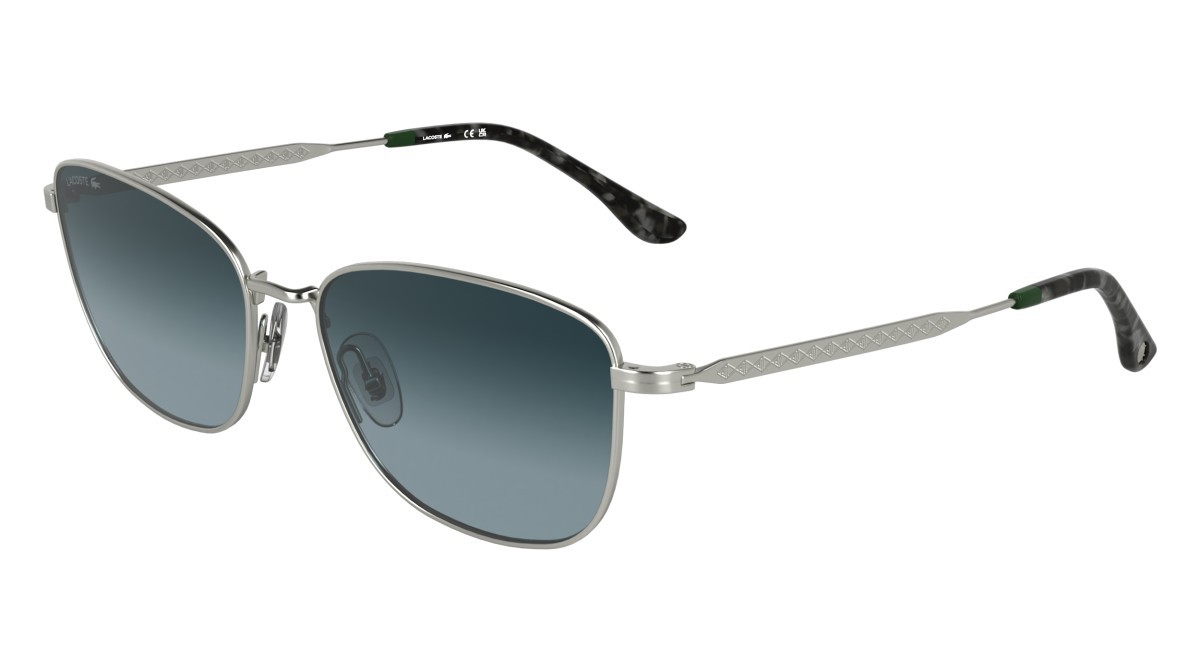 Sunglasses Lacoste L270S (045) color silver shape rectangle lenses gradient blue