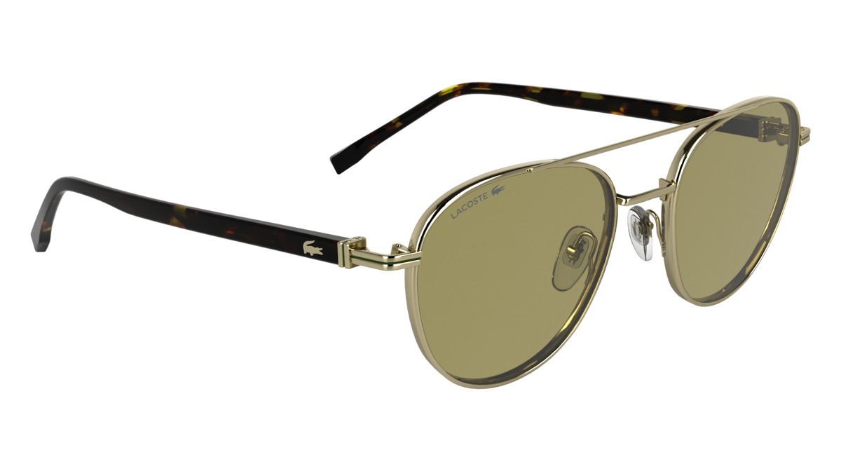 Sunglasses Lacoste L271S (714) color gold shape rectangle lenses solid light brown