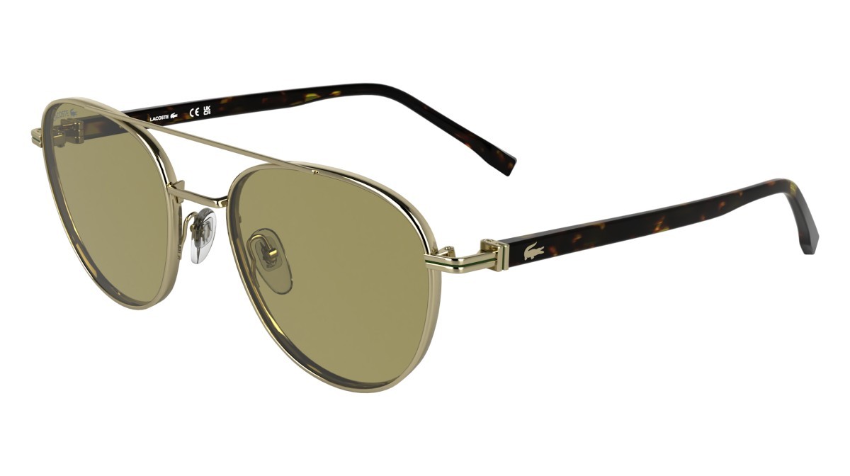 Sunglasses Lacoste L271S (714) color gold shape rectangle lenses solid light brown