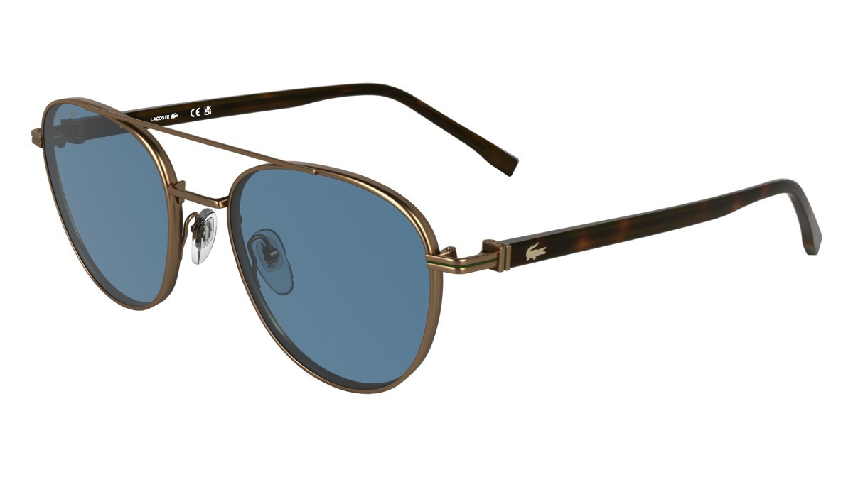 Sunglasses Lacoste L271S (750) color amber gold shape rectangle lenses solid azure