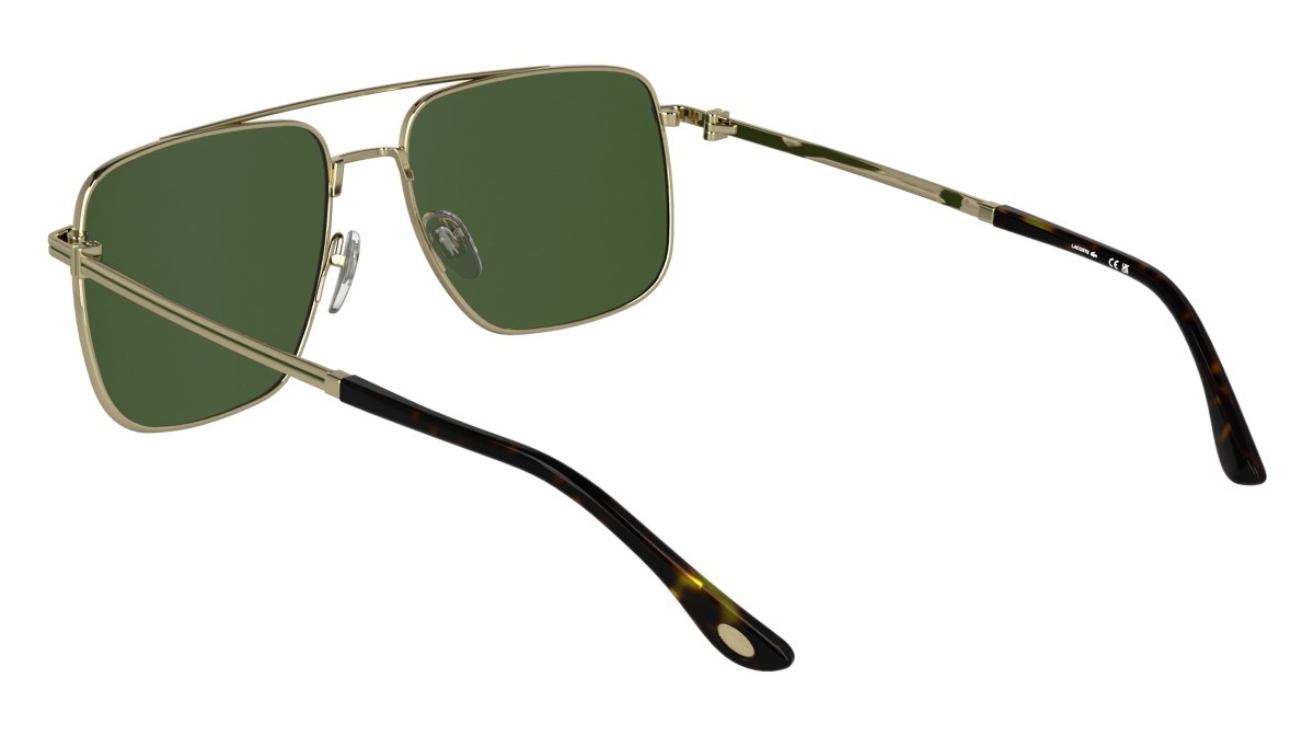 Sunglasses Lacoste L272S (714) color gold shape rectangle lenses solid green