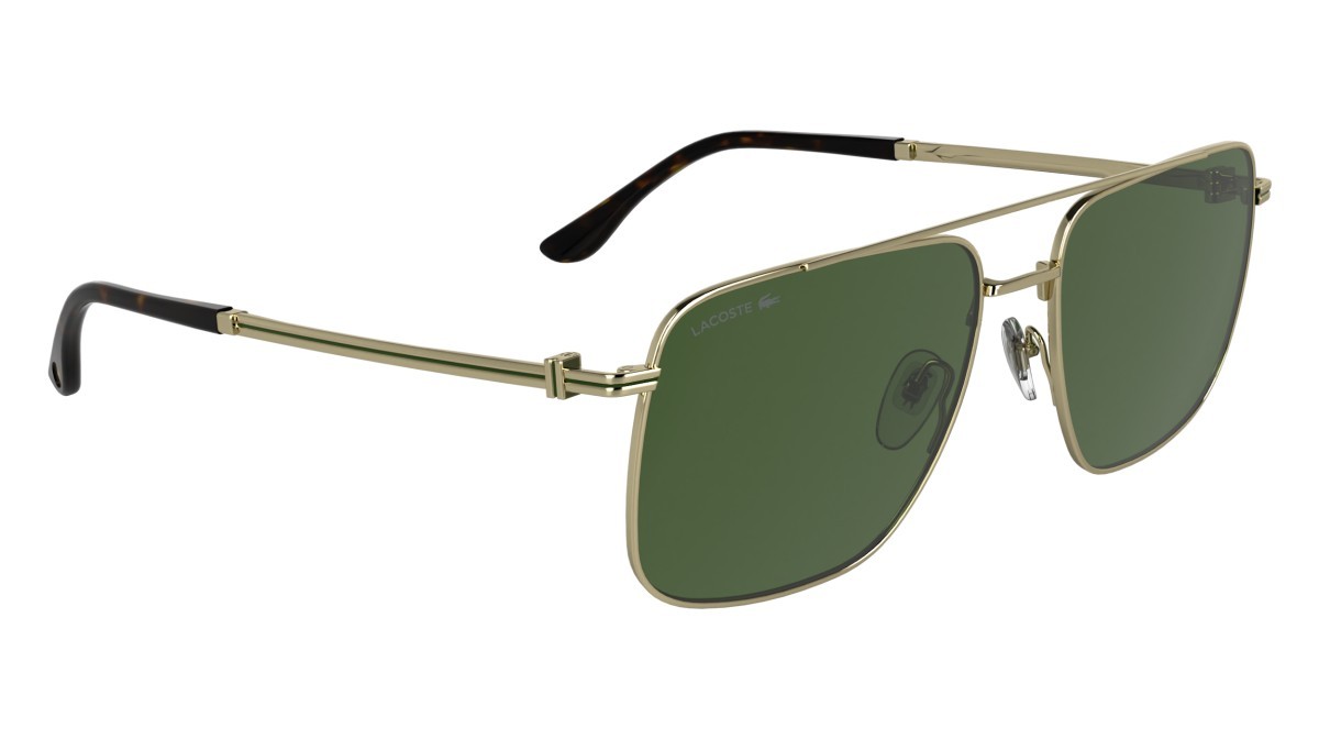 Sunglasses Lacoste L272S (714) color gold shape rectangle lenses solid green