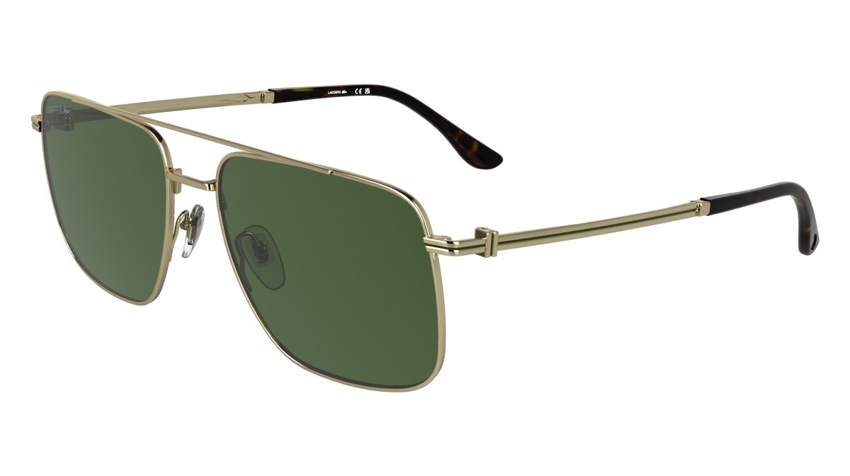 Sunglasses Lacoste L272S (714) color gold shape rectangle lenses solid green