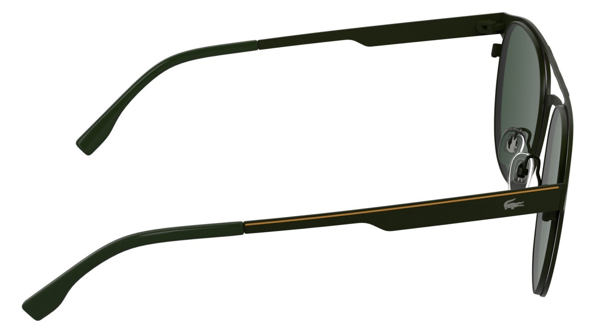 Sunglasses Lacoste L275S (318) color matte dark green shape round lenses solid green mirror red