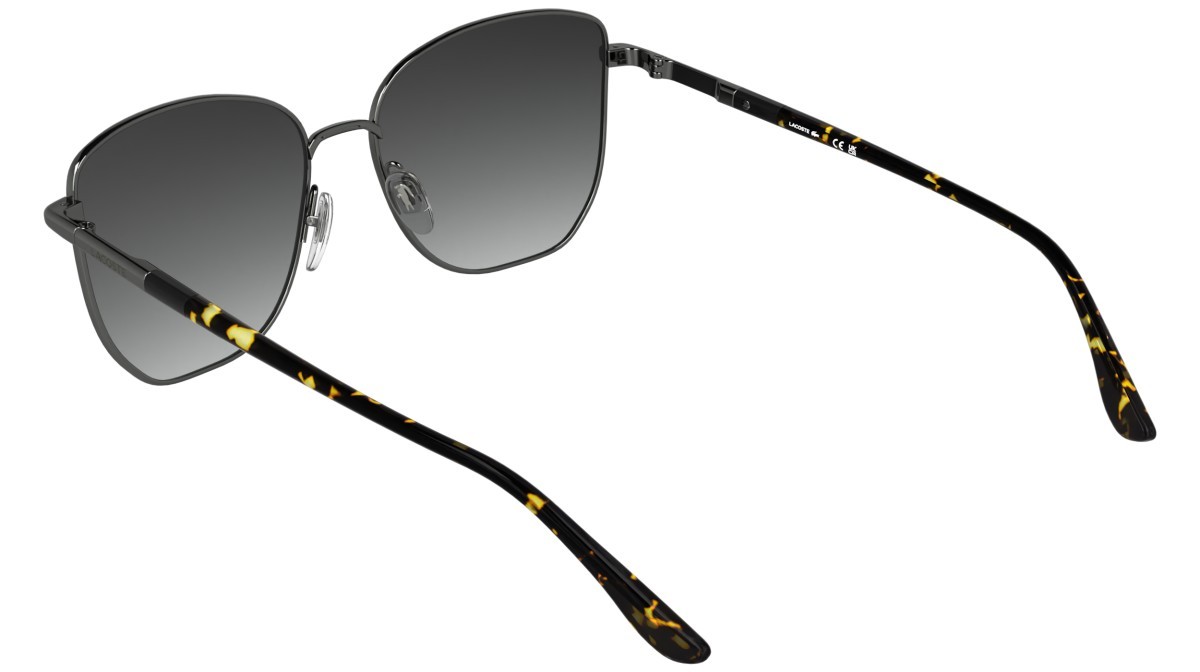 Sunglasses Lacoste L276S (039) color dark gunmetal shape aviator lenses gradient grey