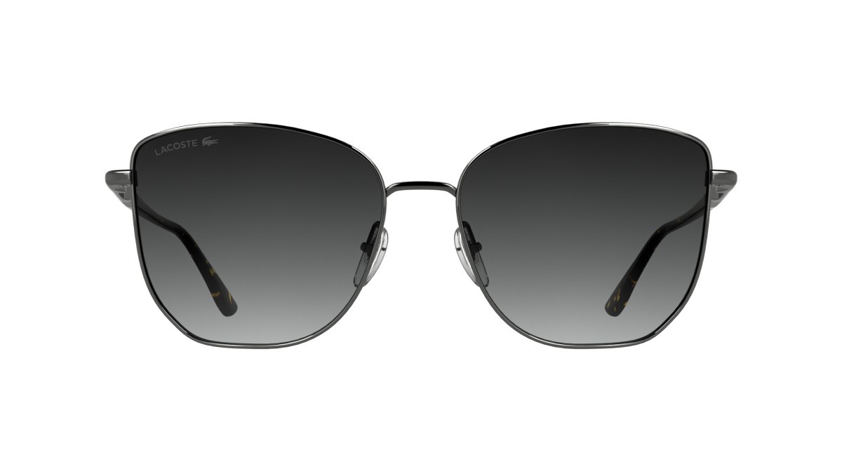 Sunglasses Lacoste L276S (039) color dark gunmetal shape aviator lenses gradient grey